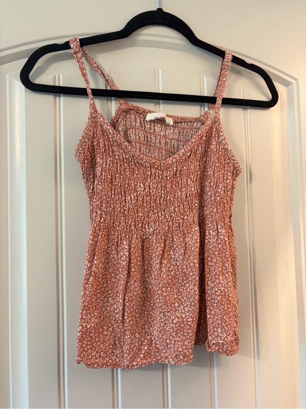 URBAN Romantics Rust Floral Smocked Spaghetti Strap Tank